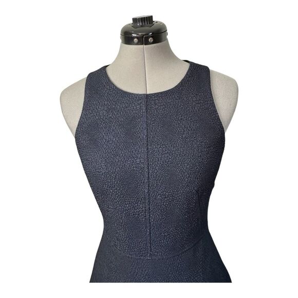 REBECCA TAYLOR Dress Sz 2 Textured Stretch Woven Ruffle Cut Out Back Black - Picture 13 of 16